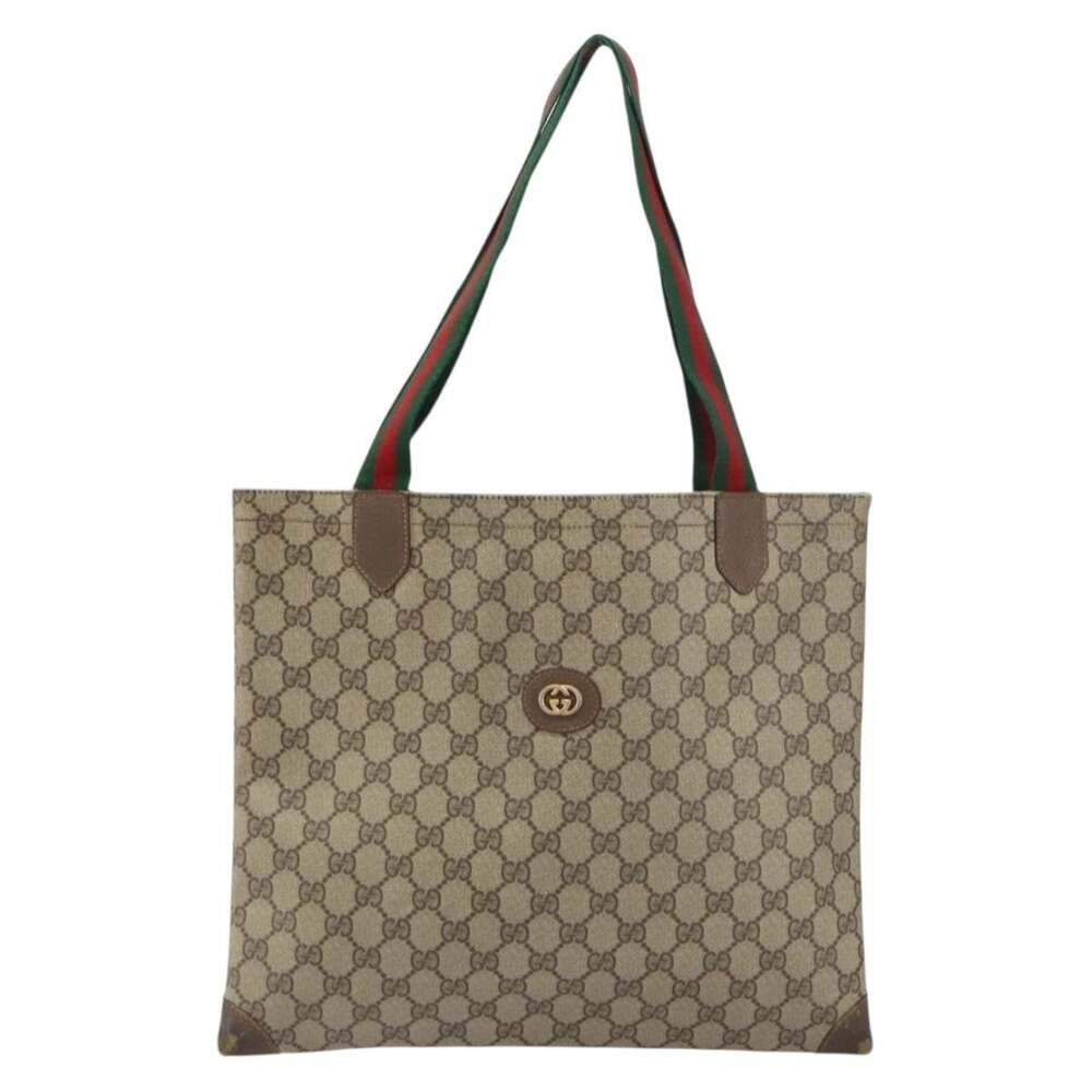 Gucci GG Supreme Web Tote Bag Beige
